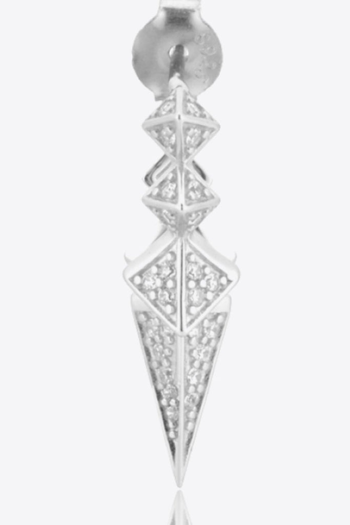 Geometric Zircon Decor 925 Sterling Silver Earrings - Vacay Bae