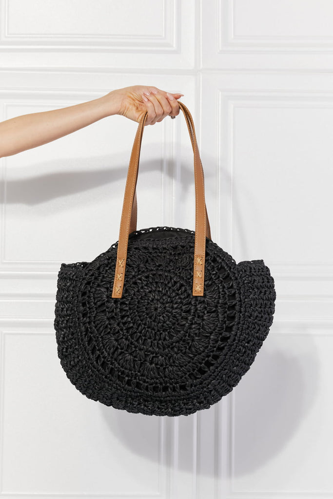 Justin Taylor C'est La Vie Crochet Handbag in Black - Vacay Bae